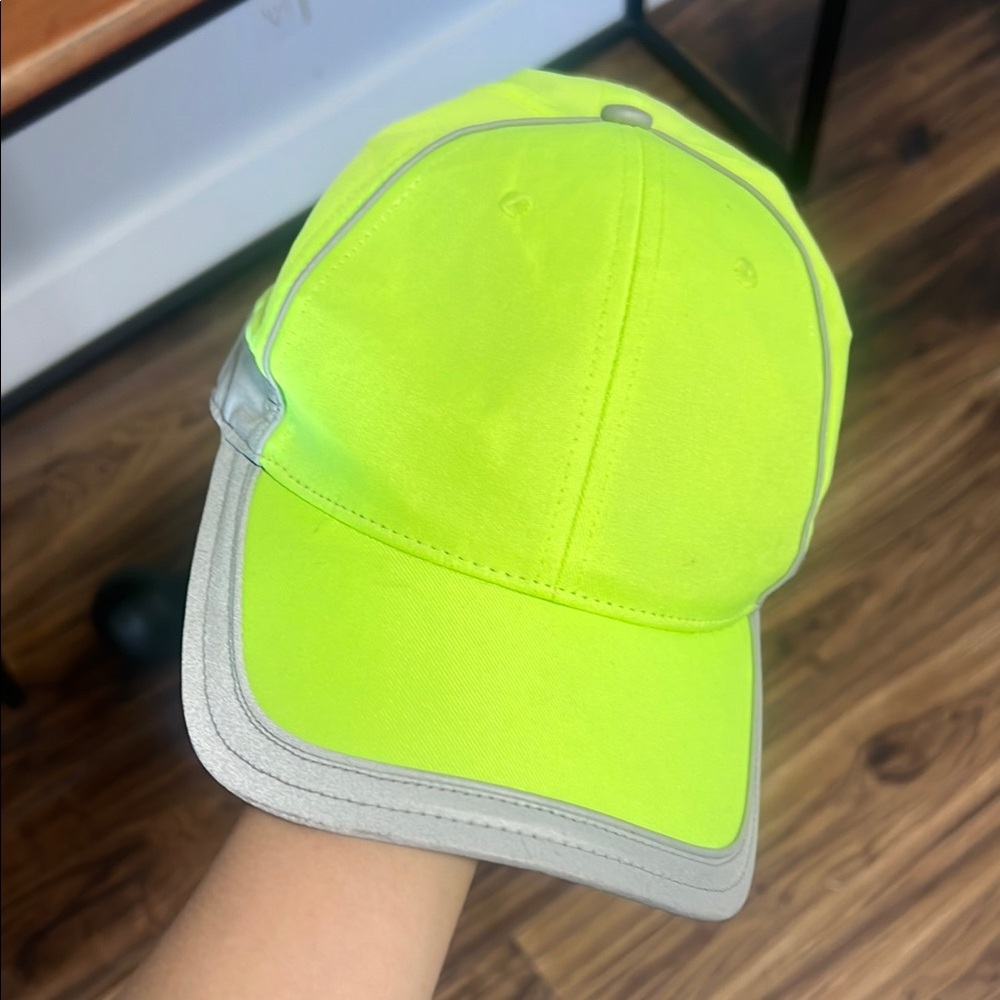 Neon Yellow and Gray Women's Cap